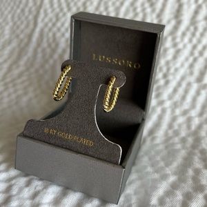 Twisted Rope 18K Gold Hoop Earrings NWT